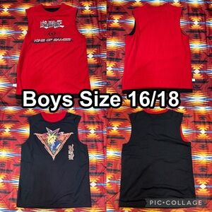 Vintage 1996 Yu-Gi-Oh! King Of Games Tank Top Reversible Boys Size 16-18 Years